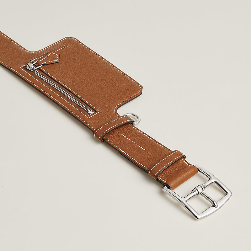 HERMES ベルトひろひろ HERMES エルメス ミニHベルト 20mm ブラック/ノワゼット シルバー金具