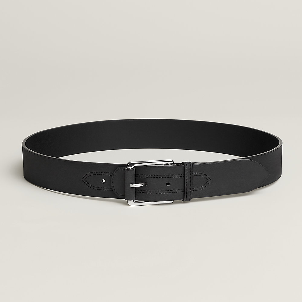 エルメス　レザー製黒ベルト シルバーバックル　80 ベルト 《ジャクソン》 40 | Hermès - エルメス-公式サイト