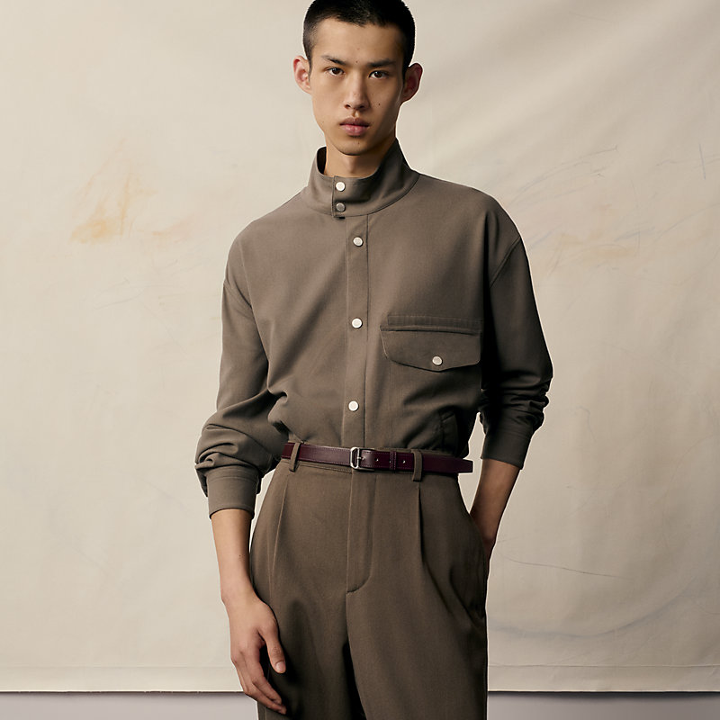 美品★HERMES★上質ウール★バーガンディ★ベルト付★ワンピース ベルト付切り替えワンピース(ワンピース) | a.v.v(アー・ヴェ・ヴェ