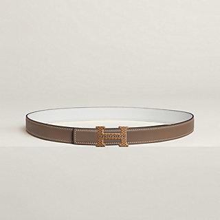 【洗練されたレザーとバンダナ柄】エルメス リバーシブルベルト 洗練されたレザーとバンダナ柄】エルメス リバーシブルベルト