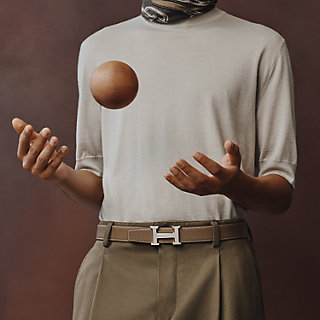 ベルトバックル 《Hギヨシェ》 & レザーベルト 32 mm | Hermès