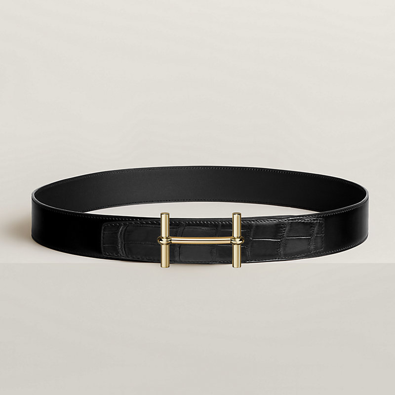 HERMES レザー ベルト H型バックル【美品】 ⭐️ 美品 HERMES レザー ベルト H型バックル バックル2個付き