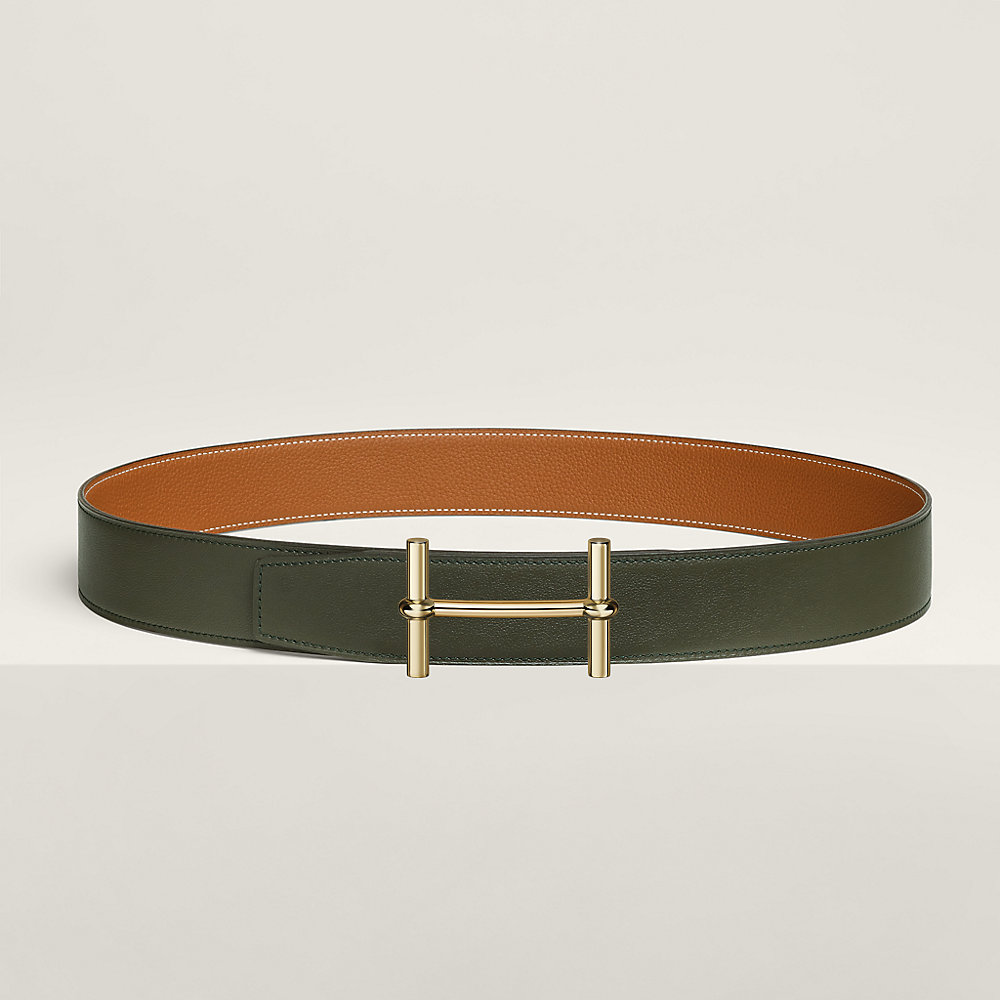 HERMES レザー ベルト H型バックル ベルトバックル 《ミニH》 & リバーシブルベルト 《エルメス