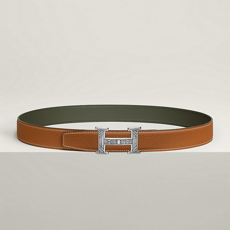 ベルトバックル 《Hトゥアレグ》 & リバーシブルベルト 32 mm | Hermès