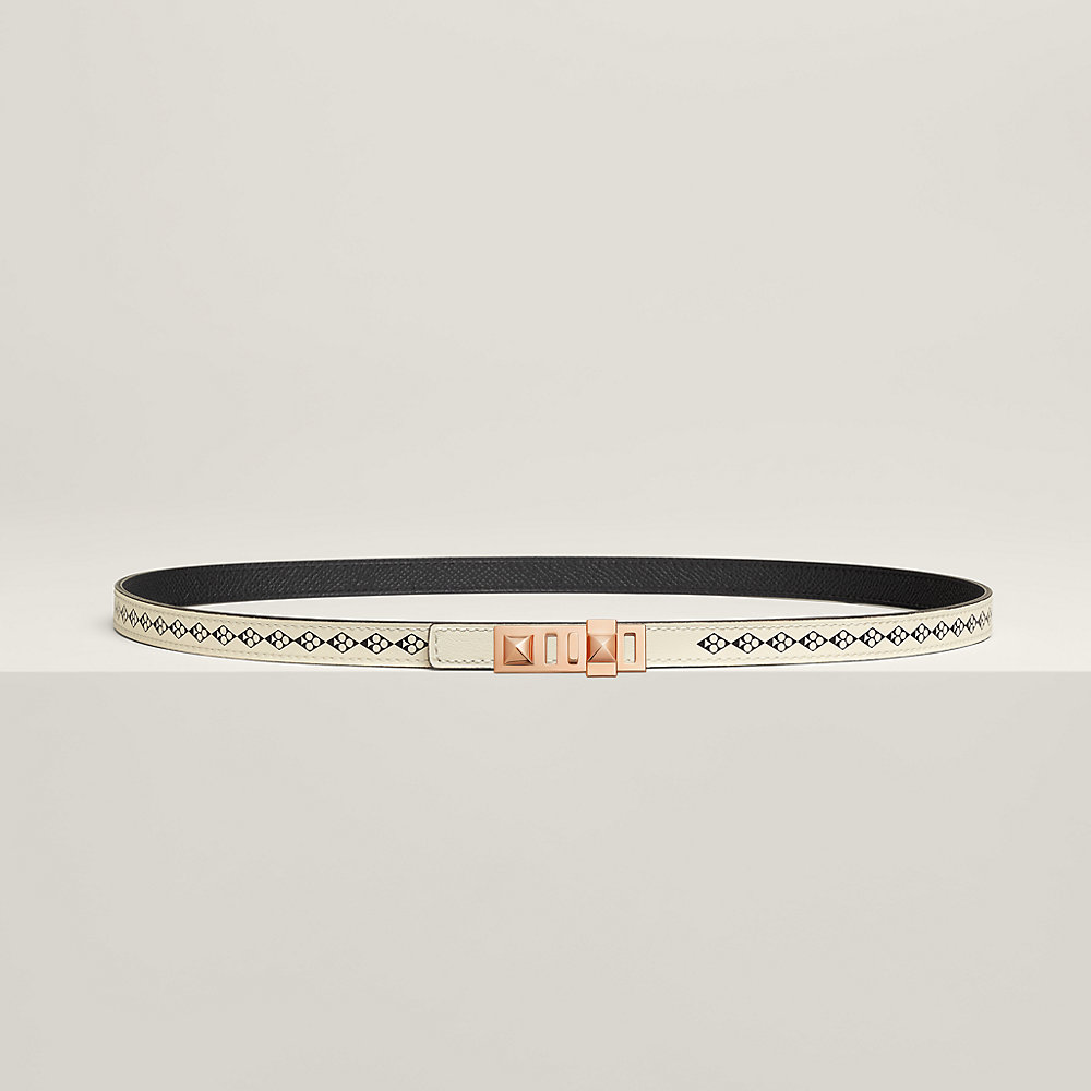 HERMES Hリンクベルトバックル＆リバーシブルレザーベルト13mm ベルトバックル 《バブル》 & レザーベルト 《トレッフル》 13