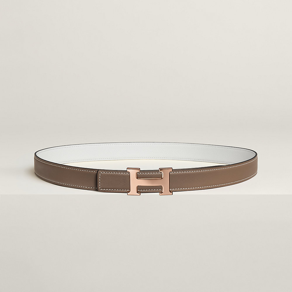 HERMES エルメス　レザーベルト ミニH ブラウン　ゴールドバックル ベルトバックル 《ミニH》 & リバーシブルベルト 《エルメス