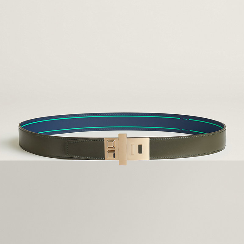 <未使用>エルメス　リバーシブルベルト13mm＋バックル HERMES（エルメス） リバーシブル レザー ピンバックルベルト メンズ