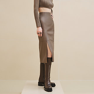 HERMÈS エルメス　ベージュ スリット入り　　スカート 春　夏　秋 HERMÈS エルメス ベージュ スリット入り スカート 春 夏 秋