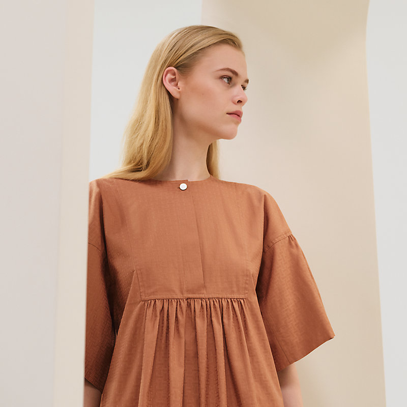 サマースタイルに【HERMES】ボヘミアンショートドレスワンピース エルメス/ワンピース/ネイビー/サイズ：34の買取実績【ブラン