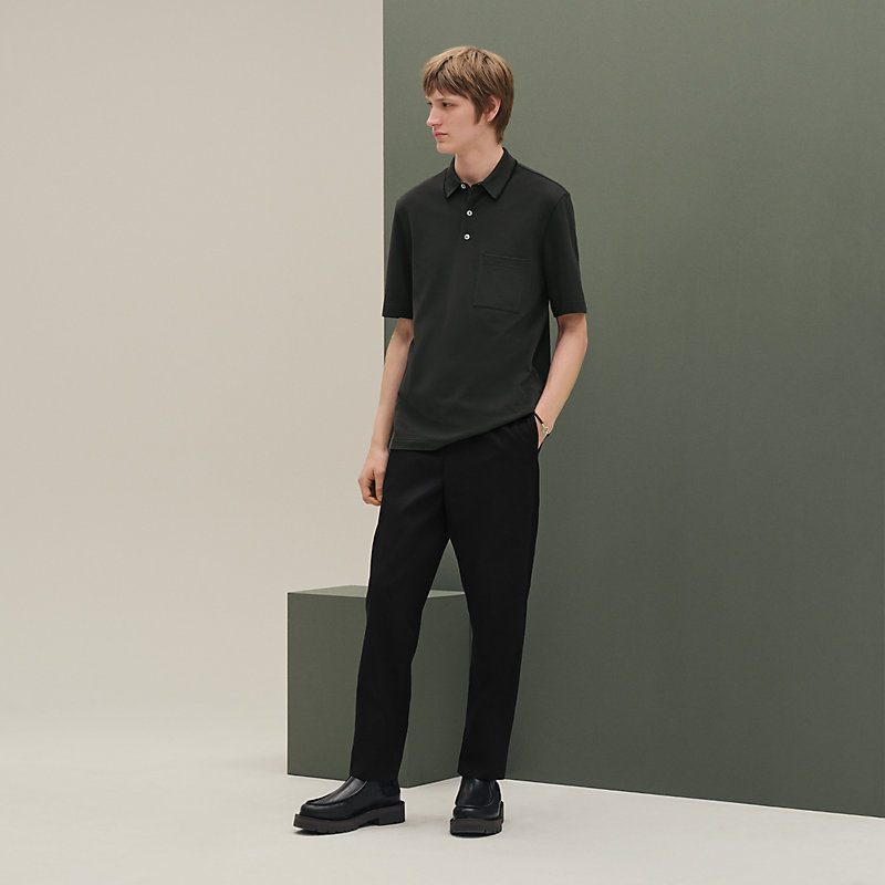 ポロシャツ サドルステッチ - ブルー - LA | Hermès - エルメス-公式サイト