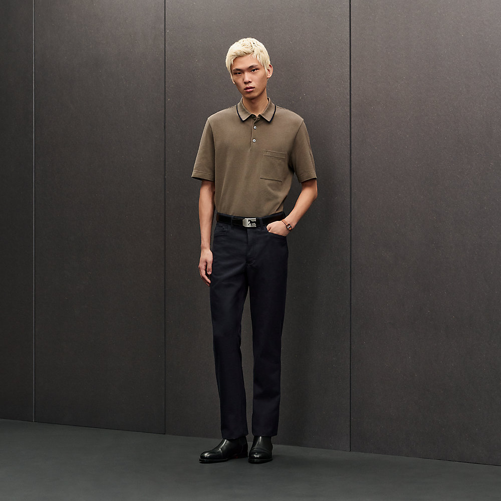 値下げ中☆エルメス　麻70% ポロシャツ　XXL（細身） ポロシャツ サドルステッチ | Hermès - エルメス-公式サイト