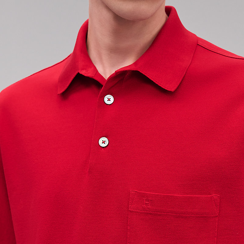 ポロシャツ ボタン付 H刺繍