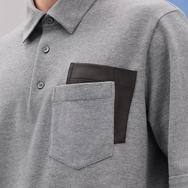 ポロシャツ レザーポケット - グレー - 3XL | Hermès - エルメス