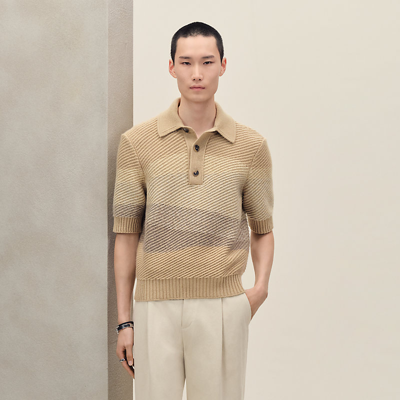HERMES 総柄 ニット ポロ エルメス ポロシャツ ポロシャツ 《ドゥブル・ジュ》 | Hermès - エルメス-公式サイト