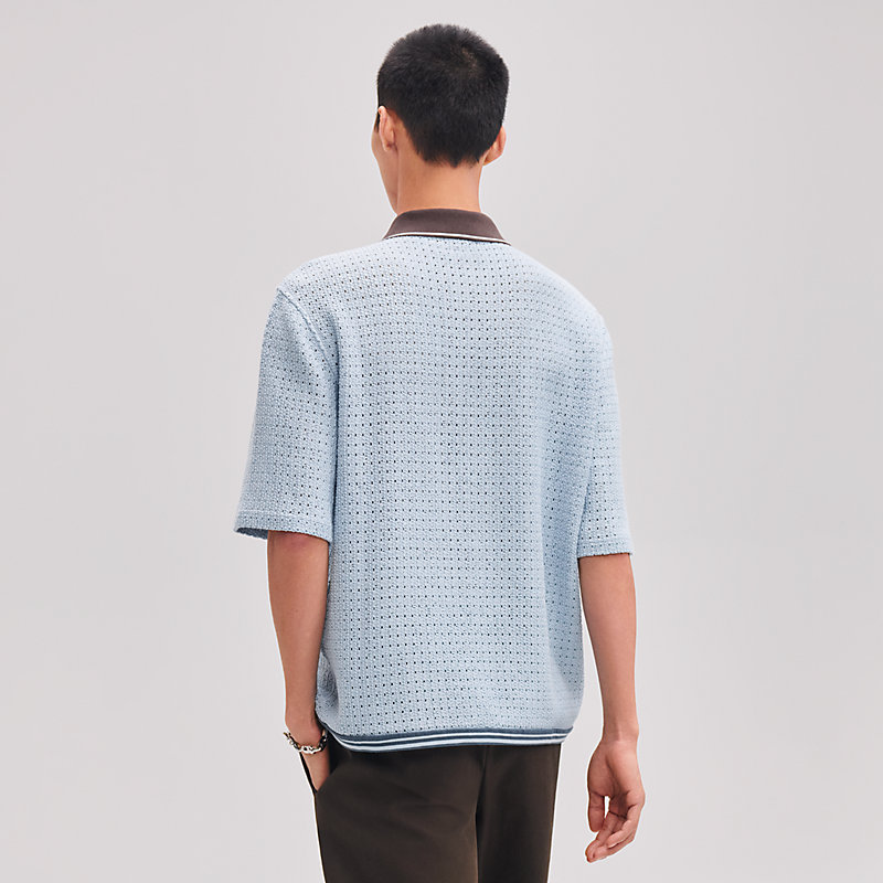ポロネックニット 半袖 - ブルー - XXS | Hermès - エルメス