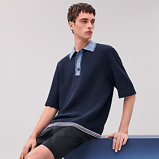 HERMES グレー ポロセーター HERMES - 本物 極美品 ランウェイ エルメス ドット柄 ニット