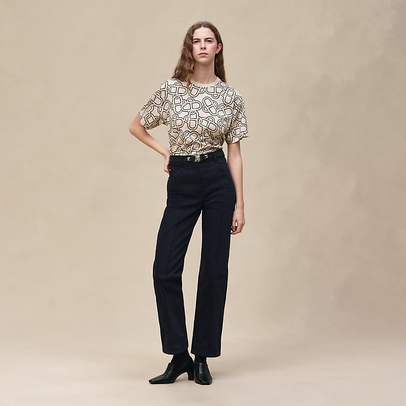 HERMES ベージュ マキシTシャツ　カルトゥッシュ36 レディス, ウェア, トップス | Hermès - エルメス-公式サイト