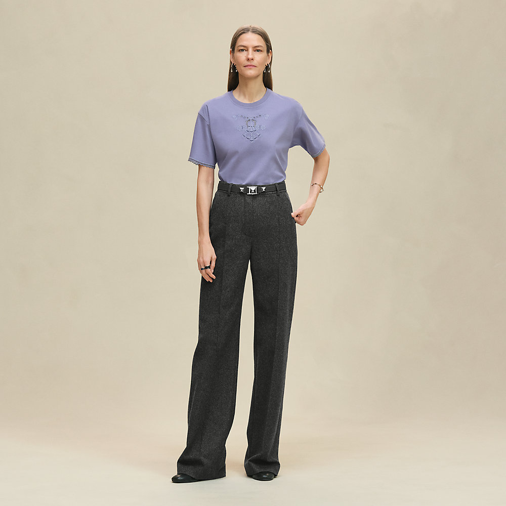 マキシTシャツ 刺繍入り - パープル | Hermès - エルメス-公式サイト