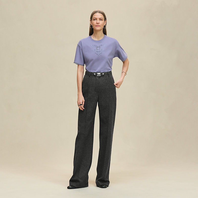マキシTシャツ 刺繍入り - パープル | Hermès - エルメス-公式サイト