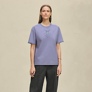 マキシTシャツ 刺繍入り - パープル | Hermès - エルメス-公式サイト
