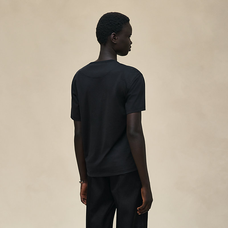 HERMES Tシャツ ポケット HERMES - エルメス HERMES 刺繍 ポケット付き 半袖Tシャツ 衣料品