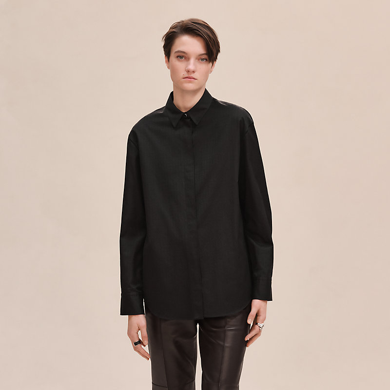 マスキュリンシャツ - ブラック | Hermès - エルメス-公式サイト