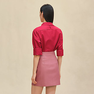 HERMES ピンク フレアスカート 38 ミニスカート--5H1319D7N7-worn-