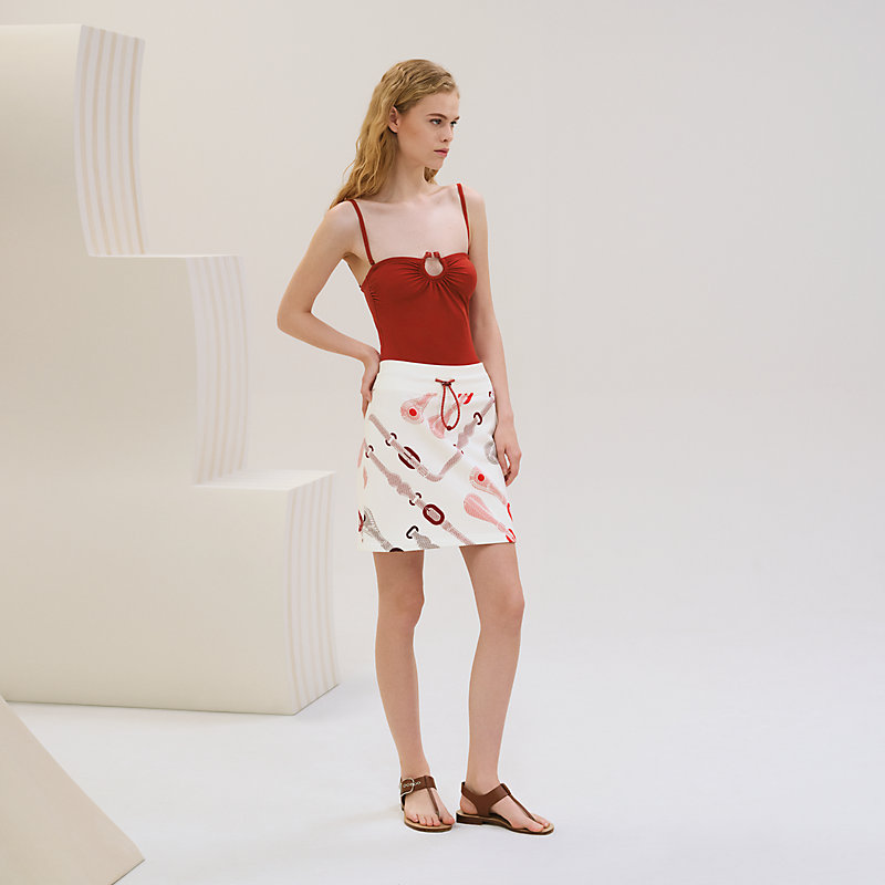 【人気】HERMES 25AW ミニスカート パルフロワ・リミックス ミニスカート-《コーチング・