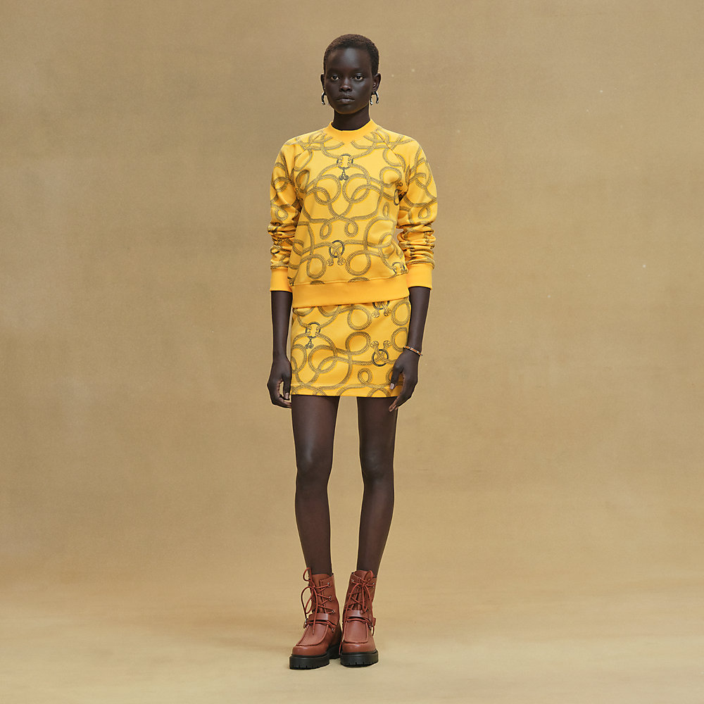 ミニスカート 《パルフロワ・リミックス》プリント - イエロー