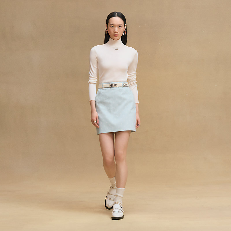 ミニスカート デニムスタイル 《シェーヌ・ダンクル》 - ブルー