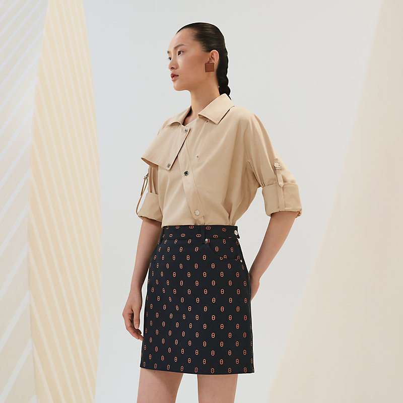 ミニスカート デニムスタイル 《シェーヌ・ダンクル》 - ブルー