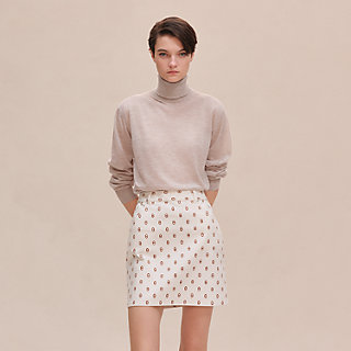 ミニスカート デニムスタイル 《シェーヌ・ダンクル》 - マロン