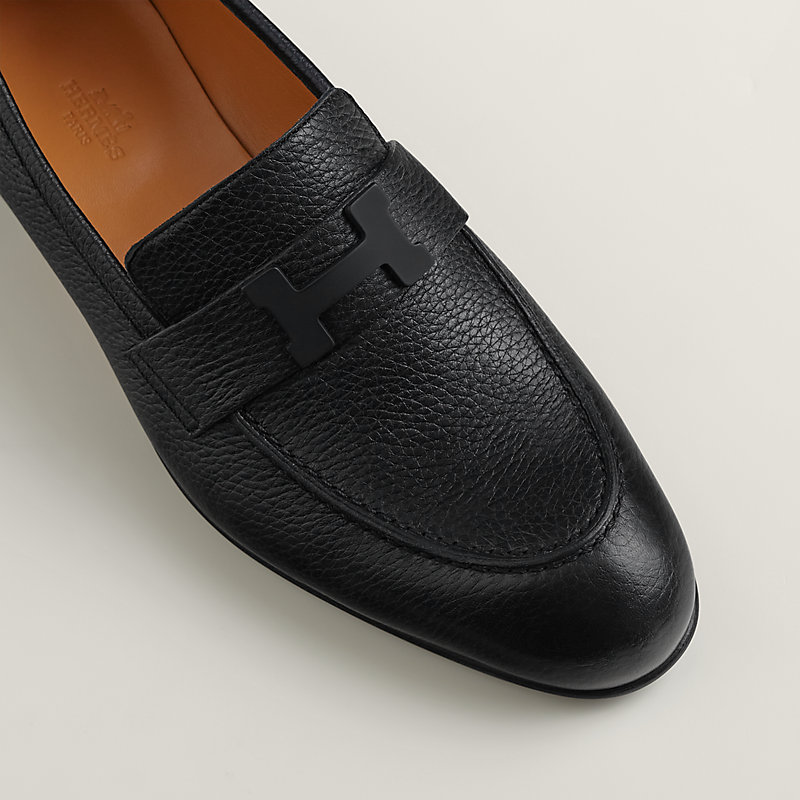 HERMES ブラック モカシンパリ 36 エルメス パリ レザー ローファー 36 1/2 レディース ブラック