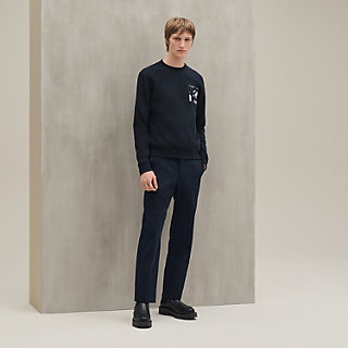 エルメス　24春夏　メンズ　スウェット　新品未使用 ラウンドネックスウェット 《エクスリブリス》 - パープル - 3XL