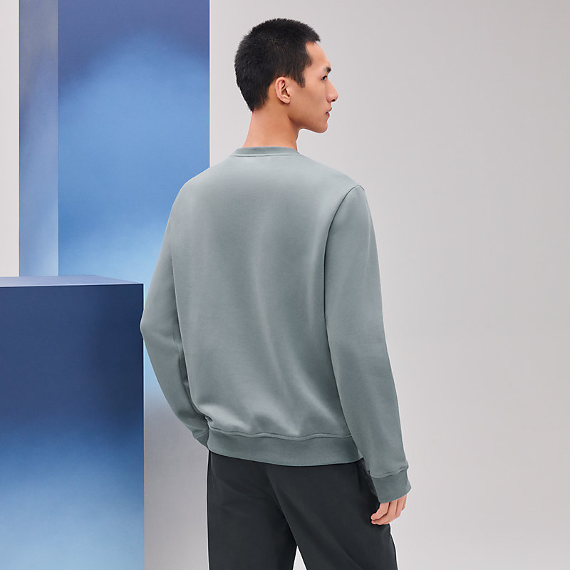 [kossanさま専用]　エルメス　ラウンドネックスウェット ラウンドネックスウェット レザーディテール - ブラック - XS