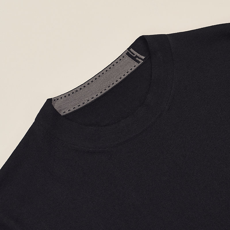 エルメス ラウンドニット H ディティール ブルーグレー ラウンドネック