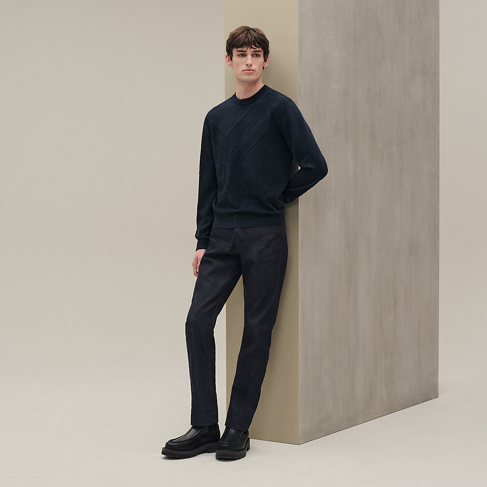 ラウンドネックニット 《カザック・オンブレ》 - イエロー - XXL