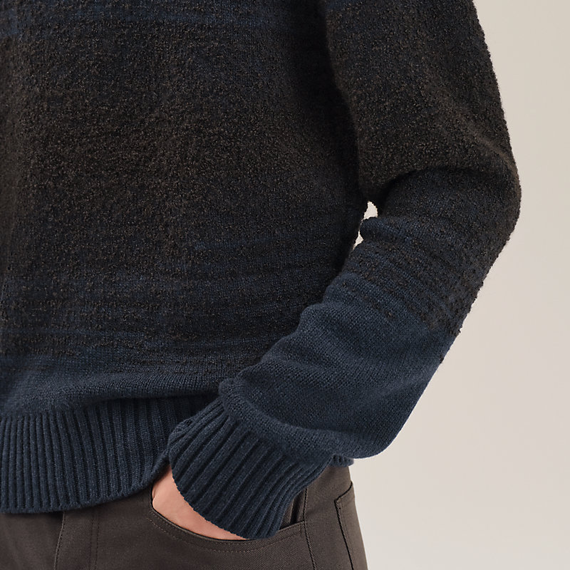 ラウンドネックニット 《ブックレット・オンブレ》 - グレー - 3XL