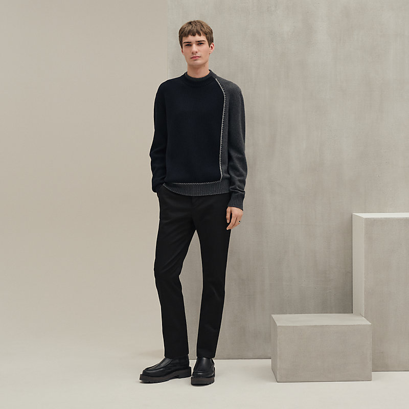 ラウンドネックニット カバーディテール - グリーン - 3XL | Hermès