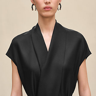 エルメス シルク 無秩序 ラヴァリエール付きドレス HERMES - エルメス シルク 無秩序 ラヴァリエール付きドレスの