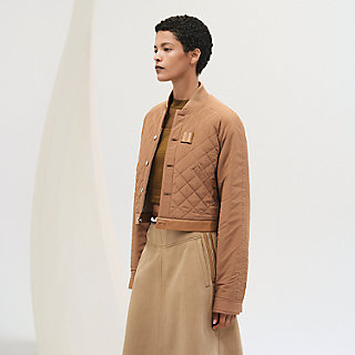可愛い♡【HERMES】ブルゾン レザーディテール リバーシブルブルゾン-レザー--