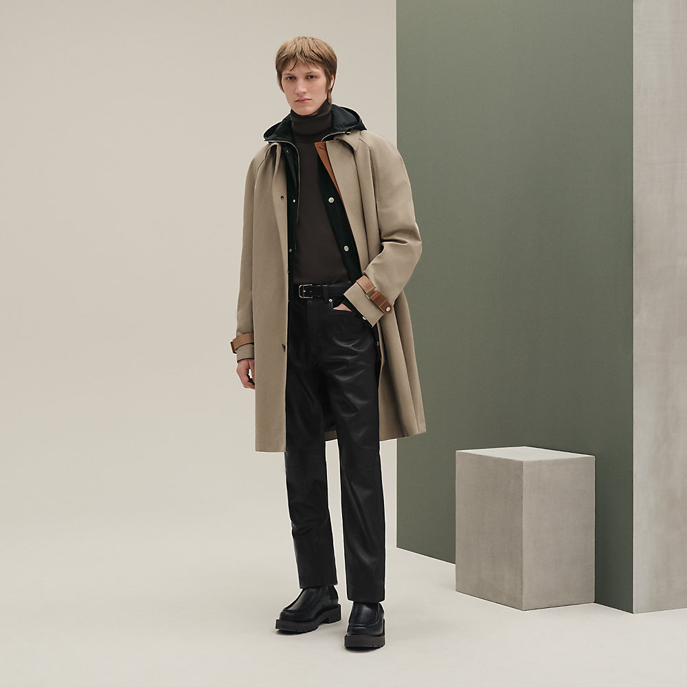 レインコート スエードサージ・テクニック - グリーン - 60 | Hermès