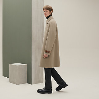 HERMES スエード　コート レインコート-スエードサージ・