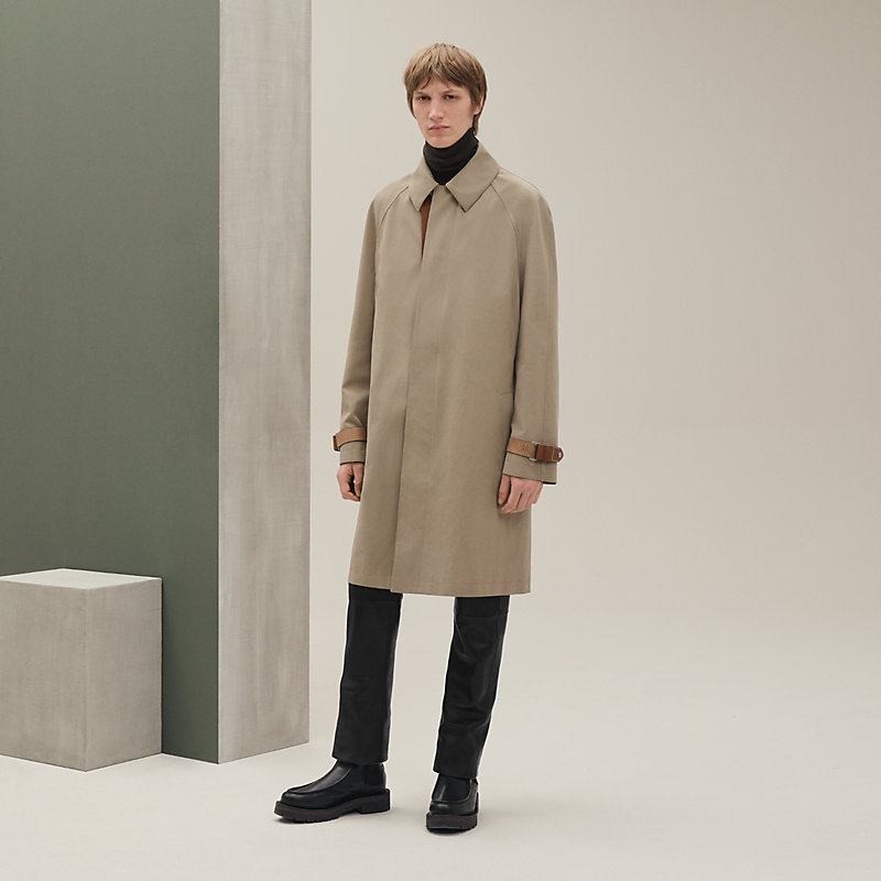 レインコート スエードサージ・テクニック - グリーン - 60 | Hermès