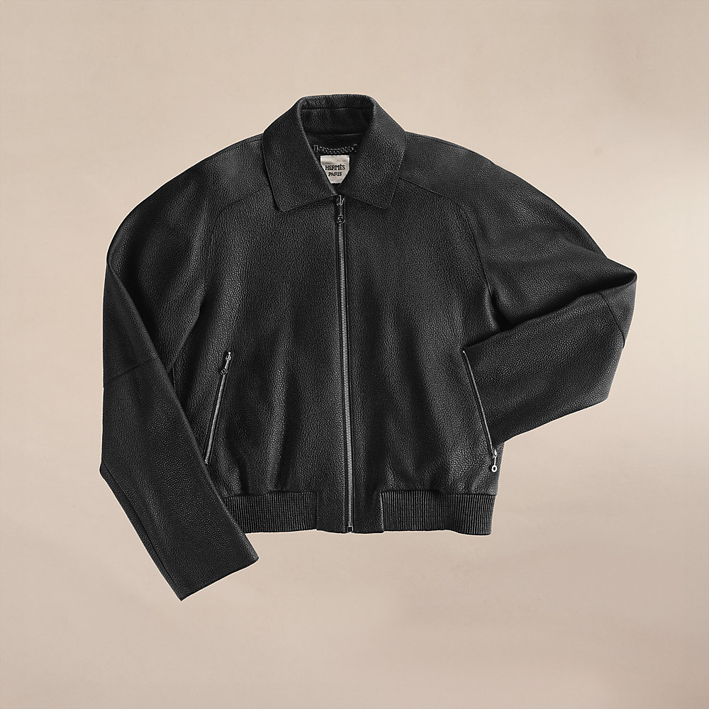 レザーショートブルゾン - ブラック | Hermès - エルメス-公式サイト