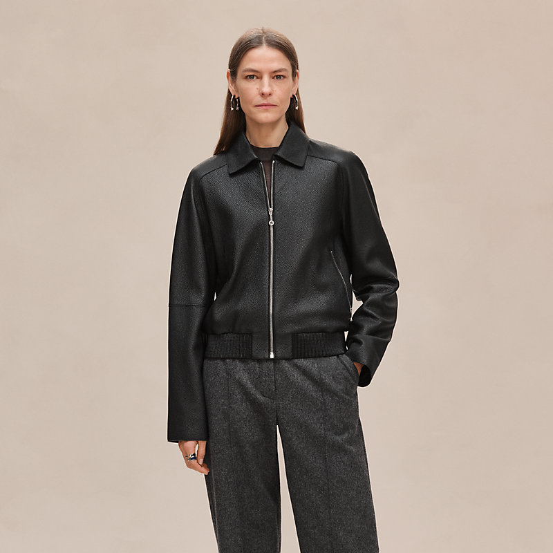 レザーショートブルゾン - ブラック | Hermès - エルメス-公式サイト