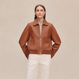 レザーショートブルゾン--