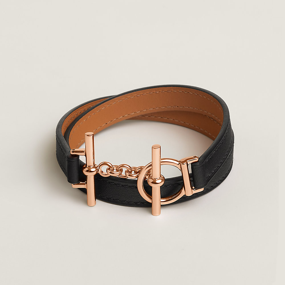 美品2025HERMES エルメス レザーブレスレット クロワジエールレディース レザーブレスレット-《