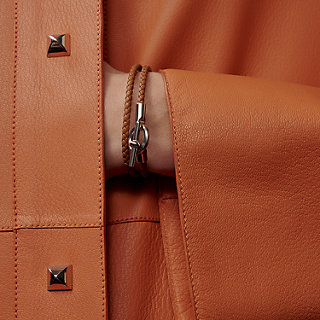 レザーブレスレット 《グレナン》 ドゥブルトゥール | Hermès