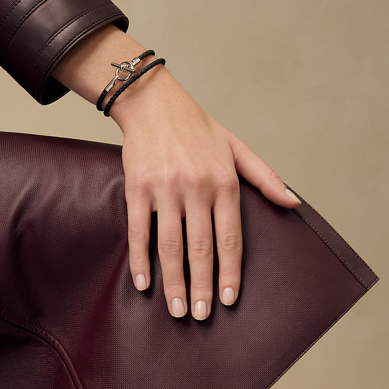 レザーブレスレット 《グレナン》 ドゥブルトゥール | Hermès